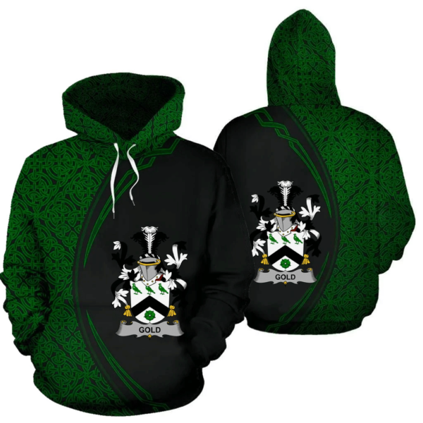 Ireland Hoodie - Gold Irish Family Crest Hoodie - Celtic Circle Style