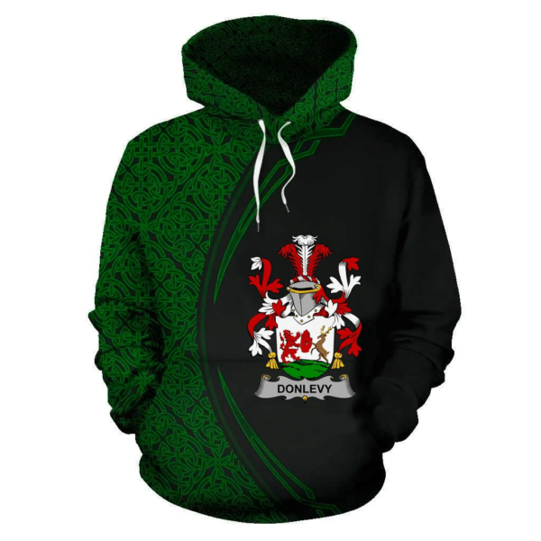 Ireland Hoodie - Donlevy or O'Donlevy Irish Family Crest Hoodie - Celtic Circle Style - Image 2