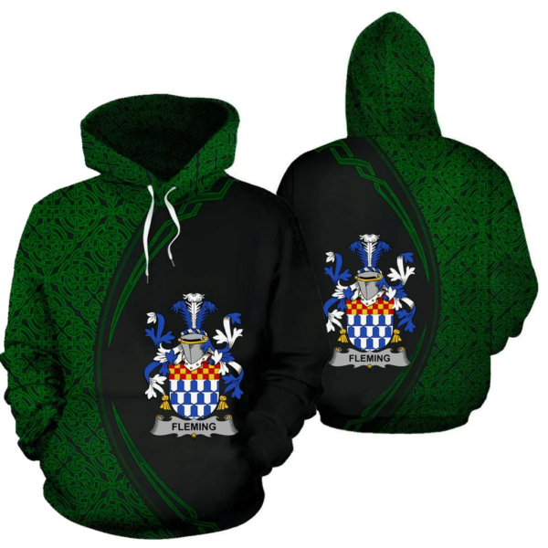 Ireland Hoodie - Fleming Irish Family Crest Hoodie - Celtic Circle Style