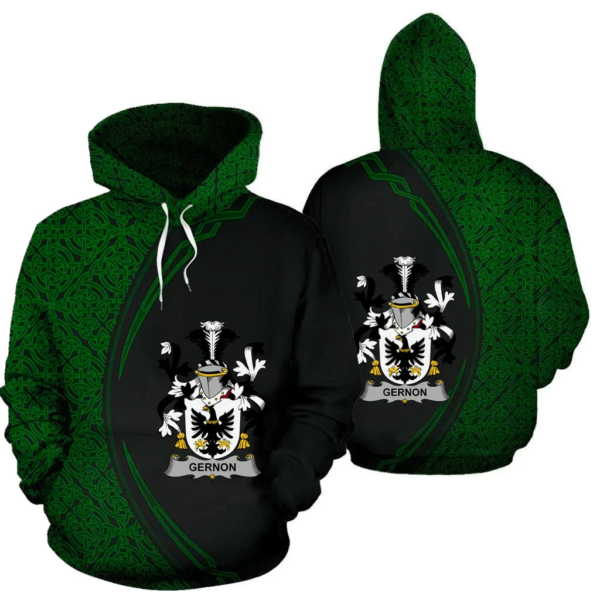 Ireland Hoodie - Gernon or Garland Irish Family Crest Hoodie - Celtic Circle Style