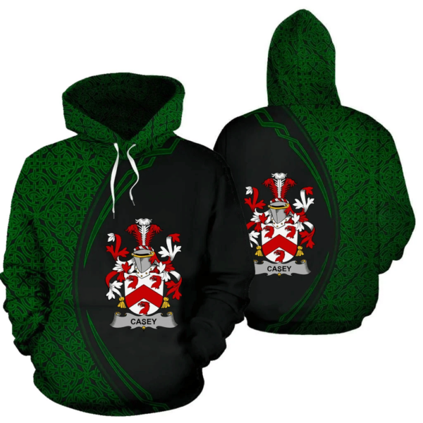 Ireland Hoodie - Casey or O'Casey Irish Family Crest Hoodie - Celtic Circle Style