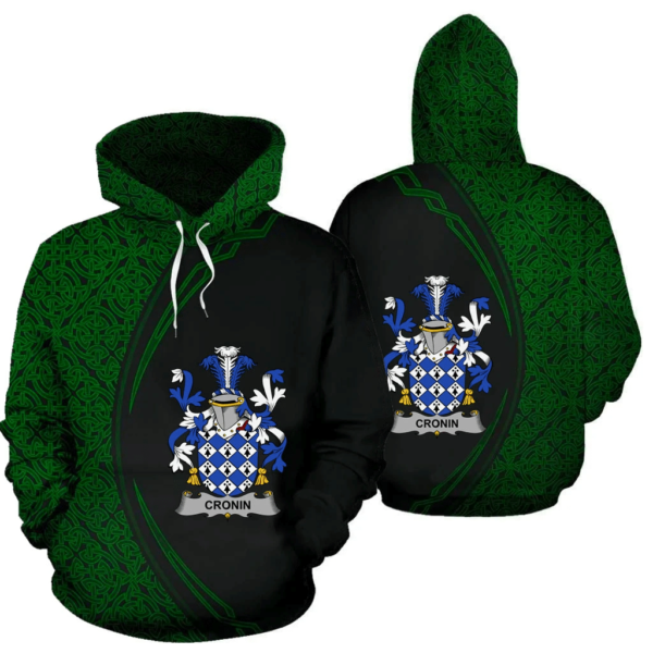 Ireland Hoodie - Cronin or O'Cronin Irish Family Crest Hoodie - Celtic Circle Style