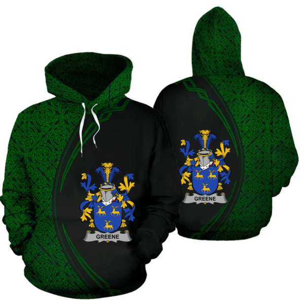 Ireland Hoodie - Greene Irish Family Crest Hoodie - Celtic Circle Style