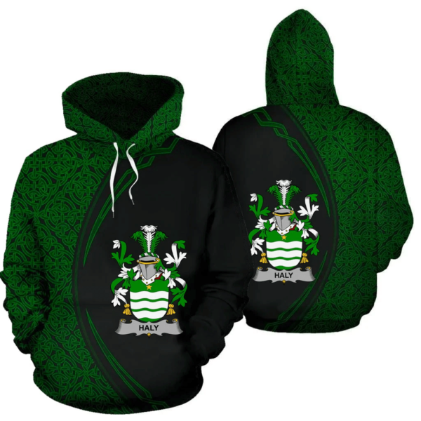 Ireland Hoodie - Haly Irish Family Crest Hoodie - Celtic Circle Style