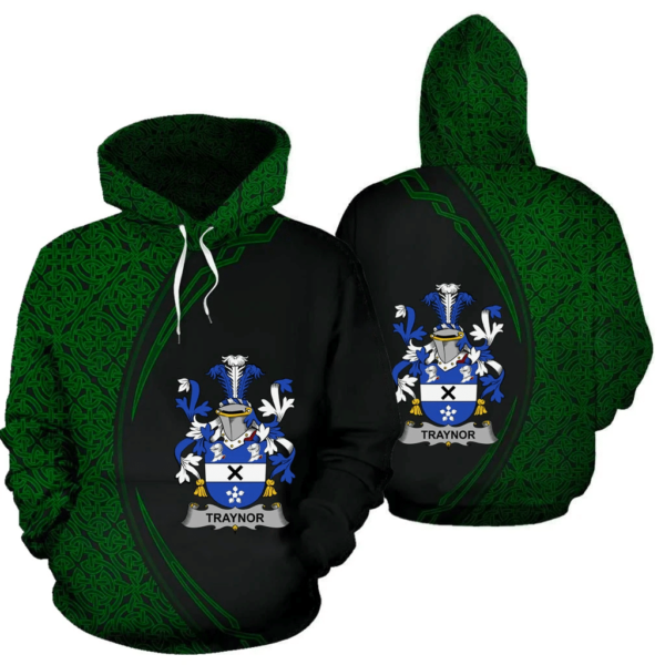 Ireland Hoodie - Traynor or Trainer Irish Family Crest Hoodie - Celtic Circle Style