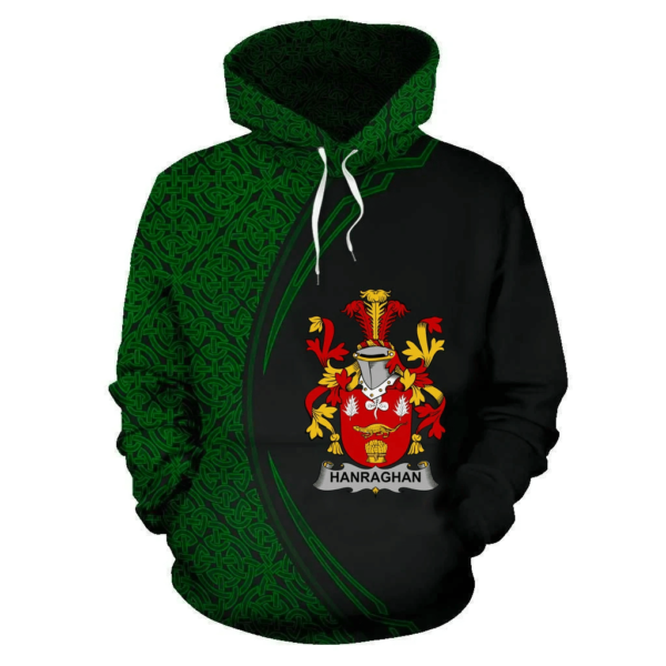 Ireland Hoodie - Hanraghan or O'Hanraghan Irish Family Crest Hoodie - Celtic Circle Style - Image 2