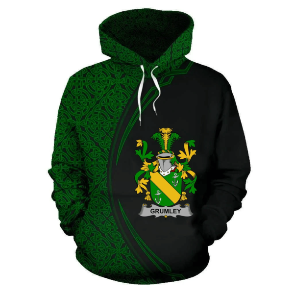 Ireland Hoodie - Grumley Irish Family Crest Hoodie - Celtic Circle Style - Image 2