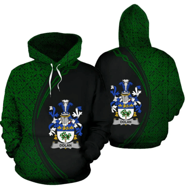 Ireland Hoodie - Dolan or O'Dolan Irish Family Crest Hoodie - Celtic Circle Style