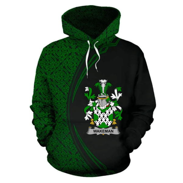 Ireland Hoodie - Wakeman Irish Family Crest Hoodie - Celtic Circle Style - Image 2