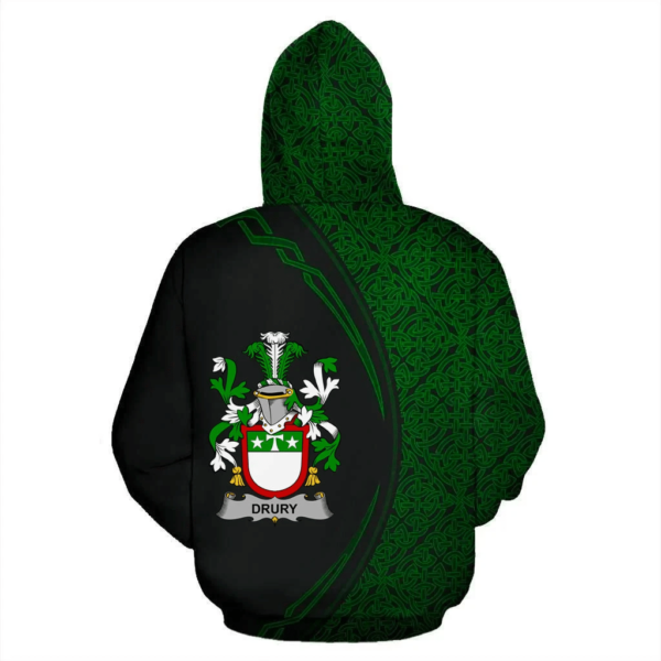 Ireland Hoodie - Drury or McDrury Irish Family Crest Hoodie - Celtic Circle Style - Image 3