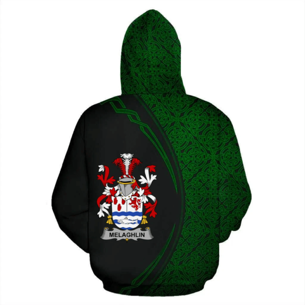 Ireland Hoodie - Melaghlin or O'Melaghlin Irish Family Crest Hoodie - Celtic Circle Style - Image 3