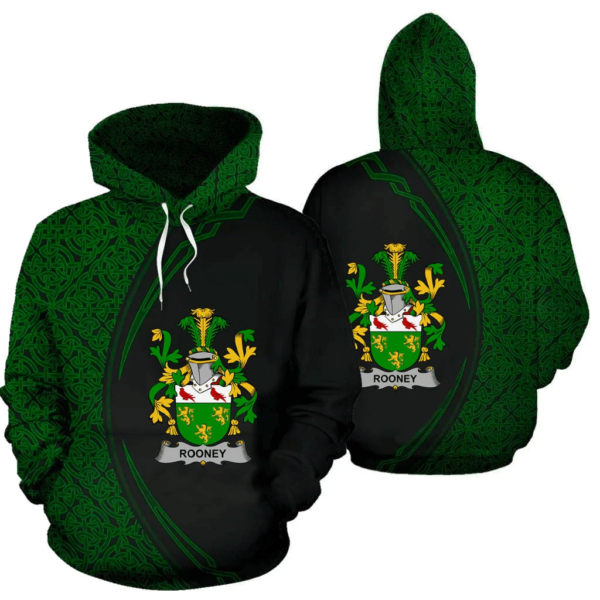 Ireland Hoodie - Rooney or O'Rooney Irish Family Crest Hoodie - Celtic Circle Style