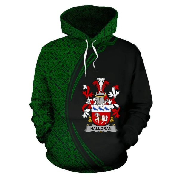 Ireland Hoodie - Halloran or O'Halloran Irish Family Crest Hoodie - Celtic Circle Style - Image 2