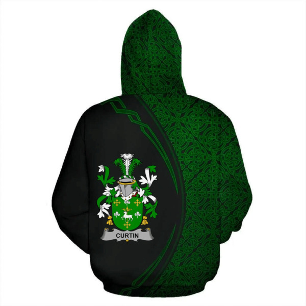 Ireland Hoodie - Curtin or McCurtin Irish Family Crest Hoodie - Celtic Circle Style - Image 3