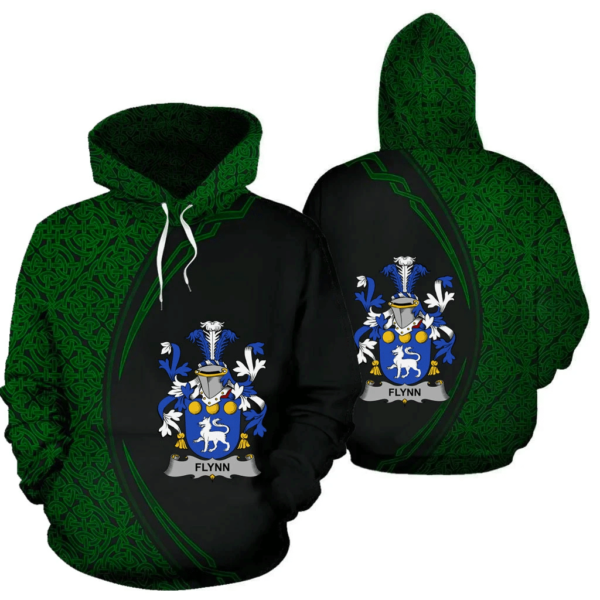 Ireland Hoodie - Flynn or O'Flynn Irish Family Crest Hoodie - Celtic Circle Style