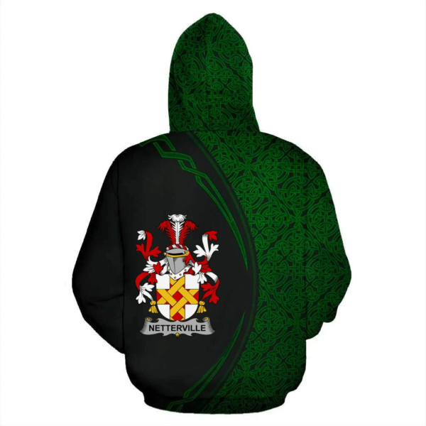 Ireland Hoodie - Netterville or Netterfield Irish Family Crest Hoodie - Celtic Circle Style - Image 3