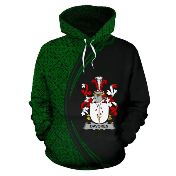 Ireland Hoodie - Davoren or O'Davoren Irish Family Crest Hoodie - Celtic Circle Style - Image 2