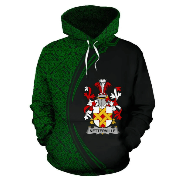 Ireland Hoodie - Netterville or Netterfield Irish Family Crest Hoodie - Celtic Circle Style - Image 2