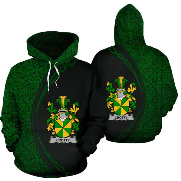 Ireland Hoodie - Crotty or O'Crotty Irish Family Crest Hoodie - Celtic Circle Style