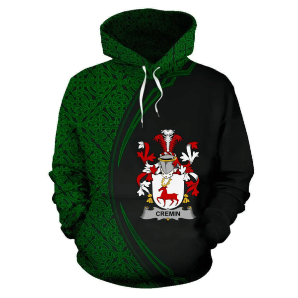 Ireland Hoodie - Cremin or O'Cremin Irish Family Crest Hoodie - Celtic Circle Style - Image 2