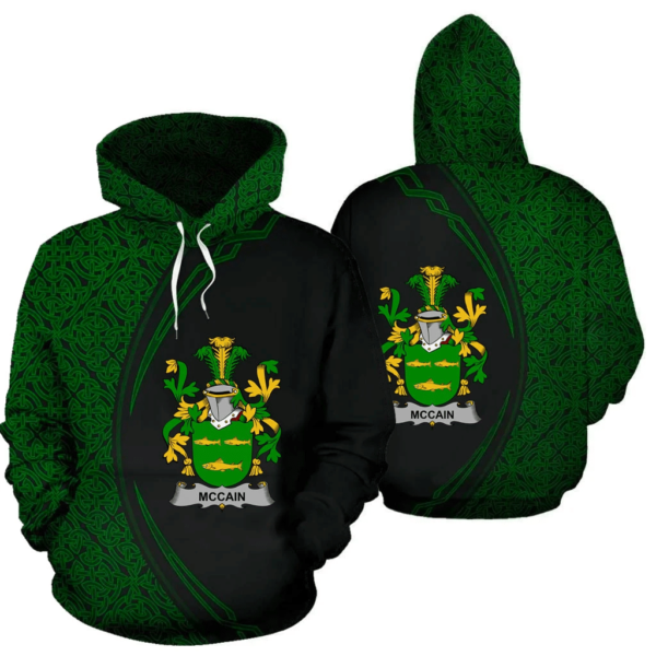 Ireland Hoodie - McCain or O'Kane Irish Family Crest Hoodie - Celtic Circle Style