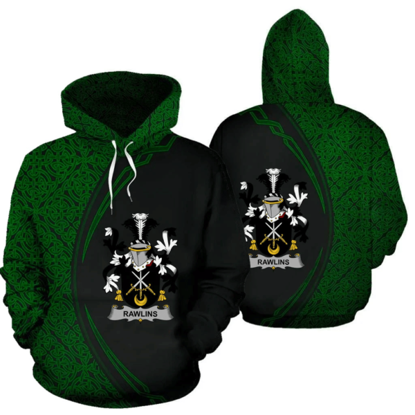 Ireland Hoodie - Rawlins Irish Family Crest Hoodie - Celtic Circle Style