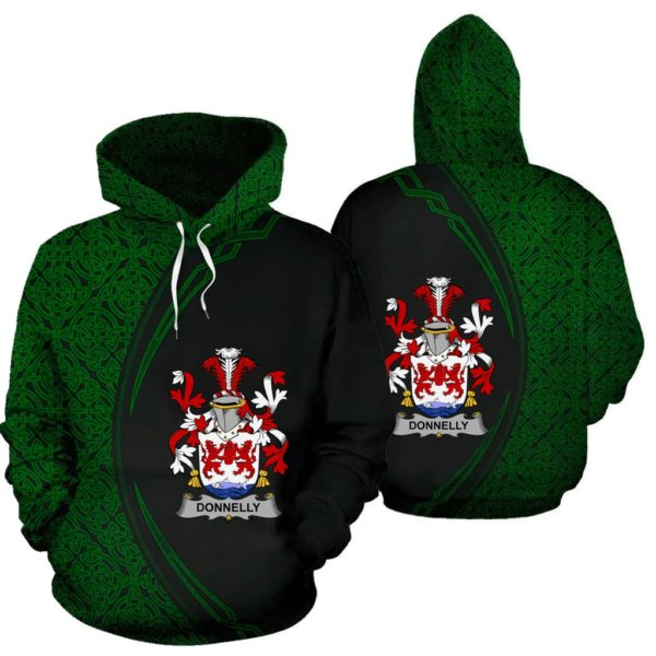 Ireland Hoodie - Donnelly or O'Donnelly Irish Family Crest Hoodie - Celtic Circle Style