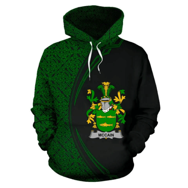 Ireland Hoodie - McCain or O'Kane Irish Family Crest Hoodie - Celtic Circle Style - Image 2