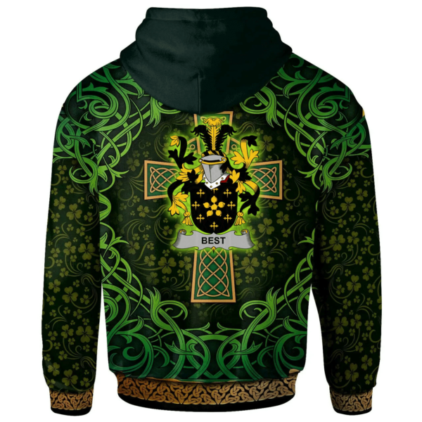 Ireland Hoodie - Best Irish Family Crest Hoodie - Celtic Cross Shamrock Patterns - Image 2