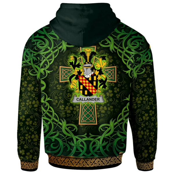 Ireland Hoodie - Callander Irish Family Crest Hoodie - Celtic Cross Shamrock Patterns - Image 2