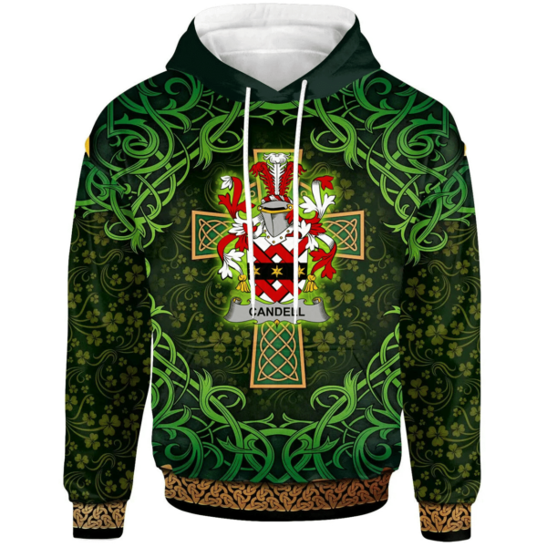 Ireland Hoodie - Candell Irish Family Crest Hoodie - Celtic Cross Shamrock Patterns