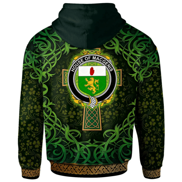 Ireland Hoodie - House of MACGENIS Irish Family Crest Hoodie - Celtic Cross Shamrock Patterns - Image 2