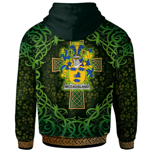 Ireland Hoodie - McCausland Irish Family Crest Hoodie - Celtic Cross Shamrock Patterns - Image 2