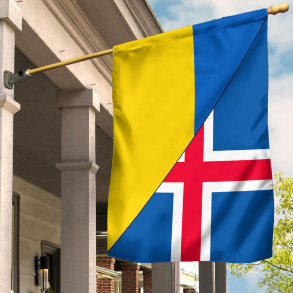 Iceland Flag With Ukraine Flag