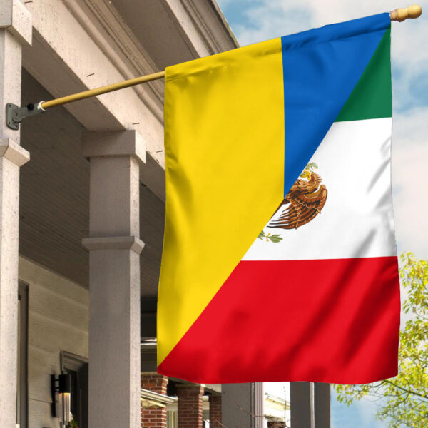 Ukraine Flag With Mexico Flag