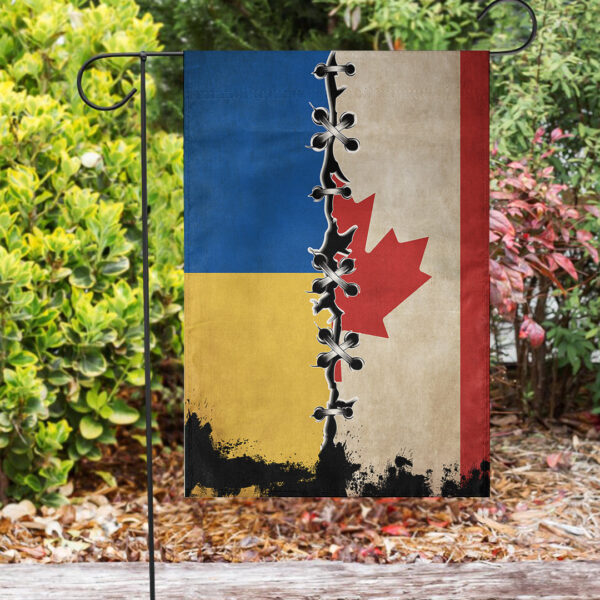 Canada Flag With Ukraine Flag