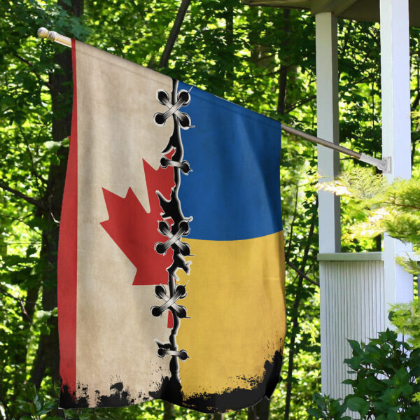 Canada Flag With Ukraine Flag - Image 2