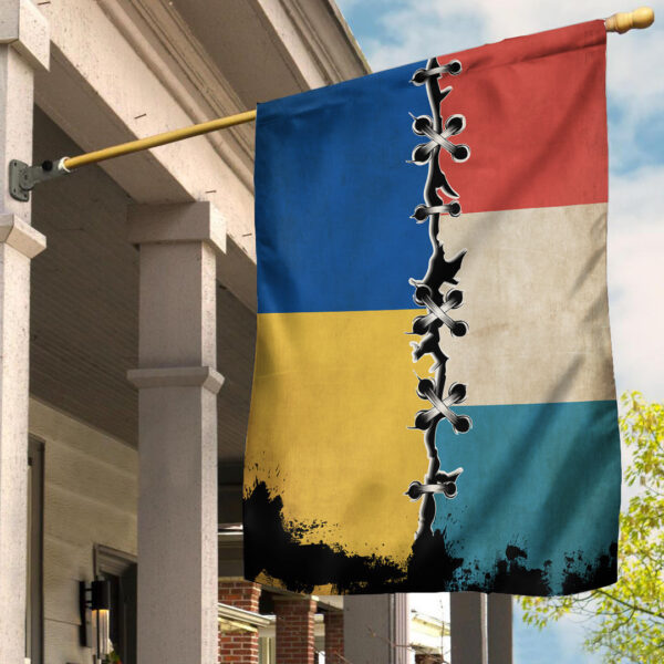 Luxembourg Flag With Ukraine Flag - Image 3