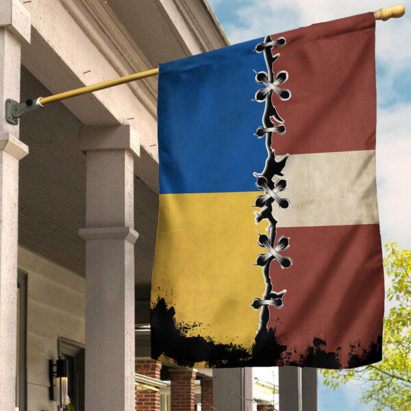 Latvia Flag With Ukraine Flag - Image 3