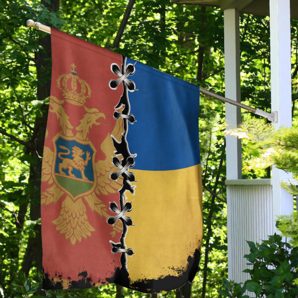 Montenegro Flag With Ukraine Flag - Image 2