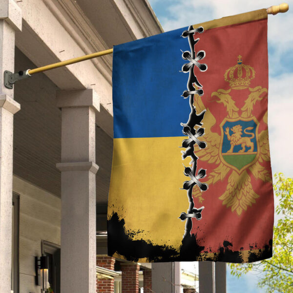 Montenegro Flag With Ukraine Flag - Image 3