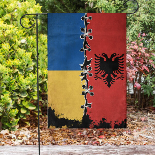 Albania Flag With Ukraine Flag