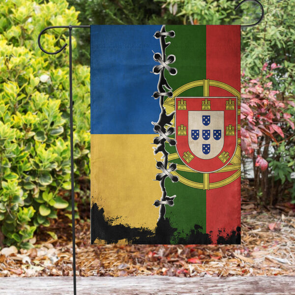 Portugal Flag With Ukraine Flag