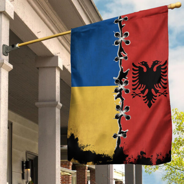 Albania Flag With Ukraine Flag - Image 3