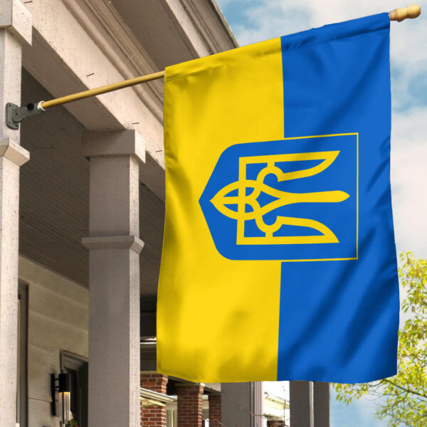 Ukraine Flag With Coat of Arms Flag