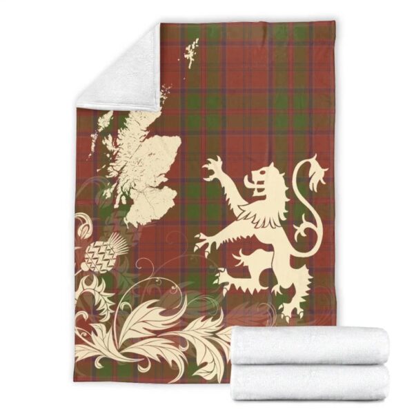 Drummond Clan Clan Blanket, Scottish Tartan Drummond Clan Clans Blanket Thistle Map Style