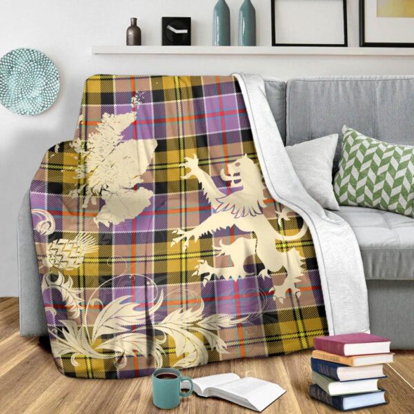 Culloden Ancient Clan Blanket, Scottish Tartan Culloden Ancient Clans Blanket Thistle Map Style - Image 3