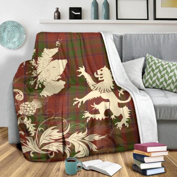 Drummond Clan Clan Blanket, Scottish Tartan Drummond Clan Clans Blanket Thistle Map Style - Image 3