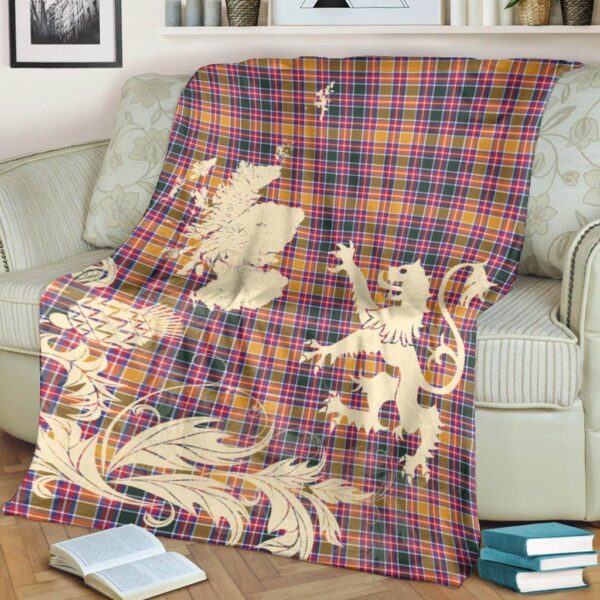 Jacobite Clan Blanket, Scottish Tartan Jacobite Clans Blanket Thistle Map Style - Image 4