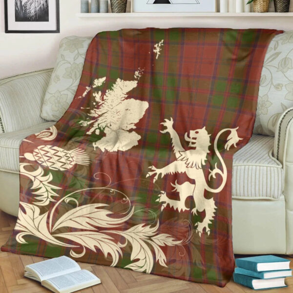 Drummond Clan Clan Blanket, Scottish Tartan Drummond Clan Clans Blanket Thistle Map Style - Image 4